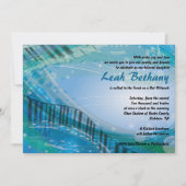 ピアノの音響こうもりバー（ユダヤ教の）バル・ミツバー招待状 招待状 (正面)