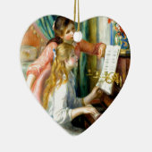 ピアノの2人の女の子-ピエールAugusteルノアール セラミックオーナメント (右)