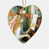 ピアノの2人の女の子-ピエールAugusteルノアール セラミックオーナメント (左)