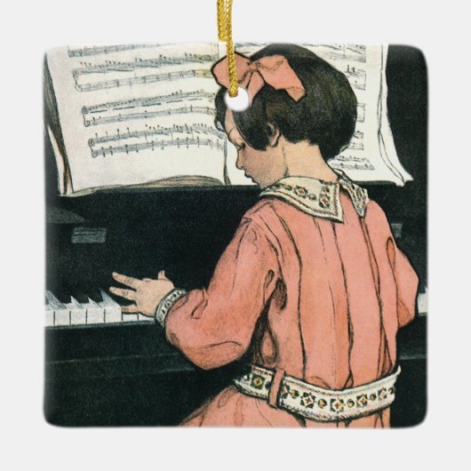 ピアノはかりで測・ミュージック・ガール・ジェシー・ウィルコックス・スミス セラミックオーナメント (正面)