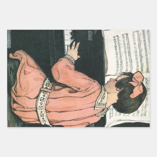 ピアノはかりで測・ミュージック・ガール・ジェシー・ウィルコックス・スミス ラッピングペーパーシート (正面2)