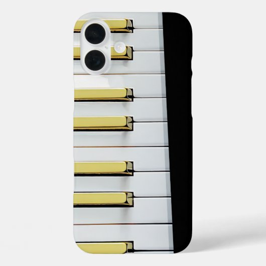 ピアノはっきりした鍵デザインと金ゴールドアクセント Case-Mate iPhoneケース (裏面)