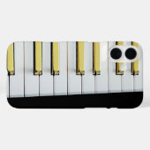 ピアノはっきりした鍵デザインと金ゴールドアクセント Case-Mate iPhoneケース (裏面 (横))