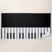 ピアノはコードの世界音楽フォーマルでシックな黒を調整します ビーチタオル (正面)
