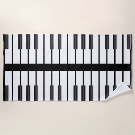 ピアノはコードの世界音楽上品のグラフィックを調整します ビーチタオル (正面)