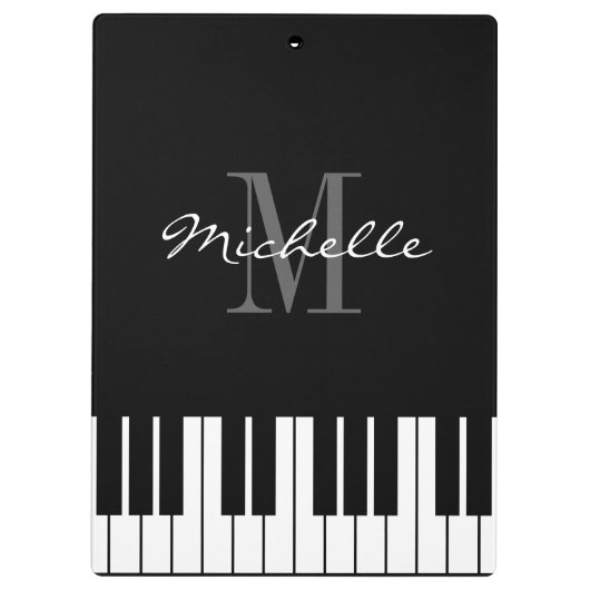 ピアノはピアニストの先生のためのモノグラムのクリップボードを調整します クリップボード (裏面)