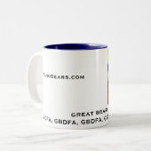 ピアノはピアノ子供のためのマグに耐えます ツートーンマグカップ (正面左)