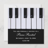 ピアノはピアノ演奏会の招待状を調整します 招待状 (正面)