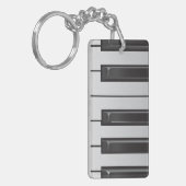 ピアノは両面の長方形Keychainを調整します キーホルダー (正面左)