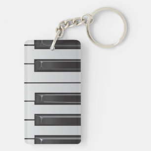 ピアノは両面の長方形Keychainを調整します キーホルダー