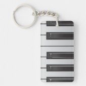 ピアノは両面の長方形Keychainを調整します キーホルダー (正面)