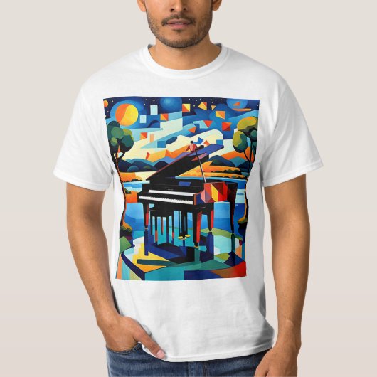 ピアノは五時を待つ Tシャツ (正面)