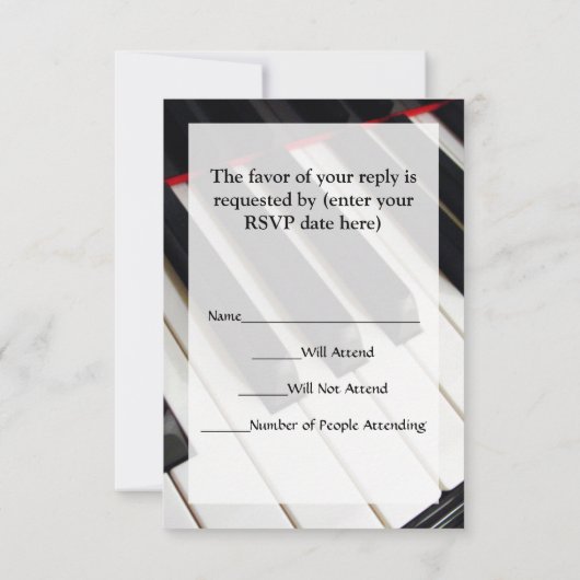 ピアノは写真を調整します 出欠カード (裏面)