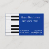 ピアノは名刺を調整します 名刺 (裏面)