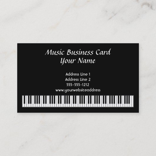 ピアノは名刺を調整します 名刺 (正面)