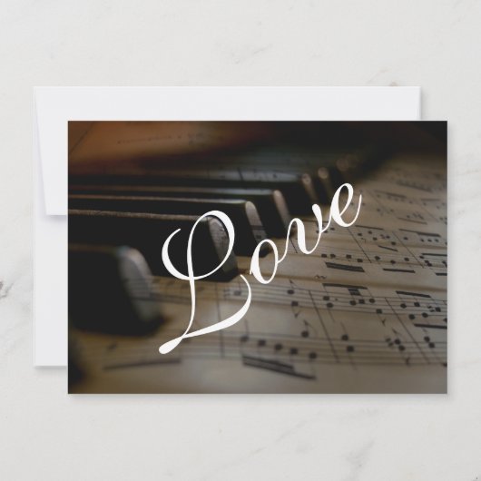 ピアノは楽譜の結婚式招待状を調整します 招待状 (裏面)