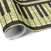 ピアノは楽譜パターンとの黒を調整します ラッピングペーパー (ロールコーナー)