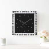ピアノは白黒おもしろい調整します スクエア壁時計 (ホーム)