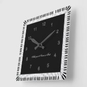 ピアノは白黒おもしろい調整します スクエア壁時計 (傾斜)