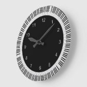 ピアノは白黒を調整します ラージ壁時計 (傾斜)