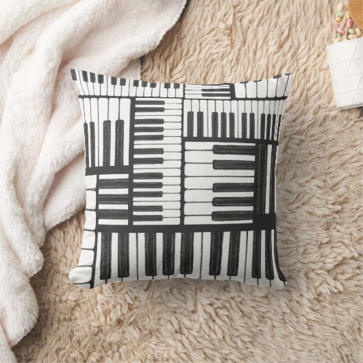 ピアノは白黒枕を調整します クッション (ブランケット)