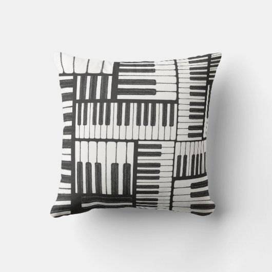 ピアノは白黒枕を調整します クッション (裏面)