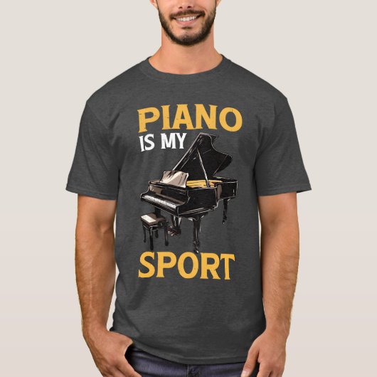ピアノは私のスポーツ おもしろい友達 Tシャツ (正面)