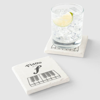 ピアノは私のフォーテおもしろいピアノ鍵ピアニスト・ユーモア ストーンコースター