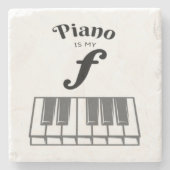ピアノは私のフォーテおもしろいピアノ鍵ピアニスト・ユーモア ストーンコースター (正面)