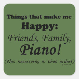 ピアノは私を幸せにする スクエアシール