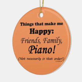 ピアノは私を幸せにする セラミックオーナメント