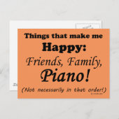 ピアノは私を幸せにする ポストカード (正面/裏面)