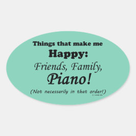 ピアノは私を幸せにする 楕円形シール