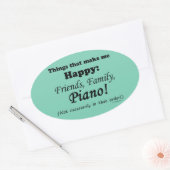 ピアノは私を幸せにする 楕円形シール (封筒)