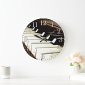 ピアノは音楽恋人の柱時計を調整します ラージ壁時計 (ホーム)