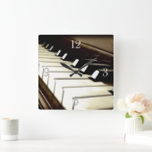 ピアノは音楽愛好者の柱時計を調整します スクエア壁時計 (ホーム)