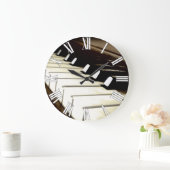 ピアノは音楽愛好者の柱時計を調整します ラージ壁時計 (ホーム)