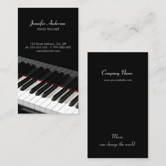 ピアノは音楽業界カードを調整します 名刺 (正面/裏面)