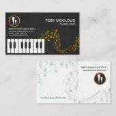 ピアノは音符を浮かべる金ゴールドを調整します 名刺 (正面/裏面)