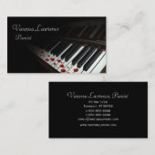 ピアノは黒いエレガント調整します 名刺 (正面/裏面)