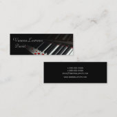ピアノは黒くエレガントな細い調整します スキニー名刺 (正面/裏面)