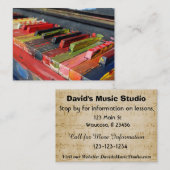 ピアノまたは音楽レッスンの名刺 名刺 (正面/裏面)