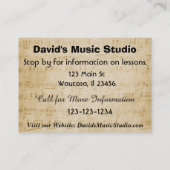 ピアノまたは音楽レッスンの名刺 名刺 (裏面)