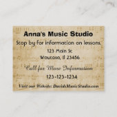 ピアノまたは音楽レッスンの名刺 名刺 (裏面)