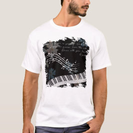 ピアノやる気を起こさせる鍵付き音楽・ダンスアート Tシャツ