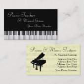 ピアノや音楽の先生の名刺 名刺 (正面/裏面)
