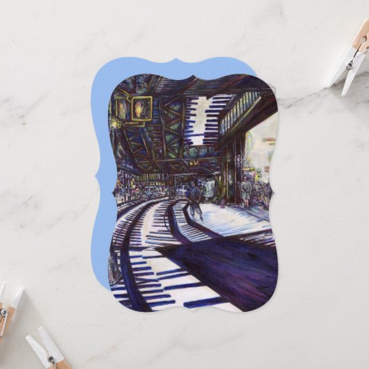 ピアノを叩く カード (正面/裏面インサイチュ)