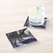 ピアノを叩く ガラスコースター (アングル)