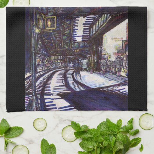 ピアノを叩く キッチンタオル (折り畳み)