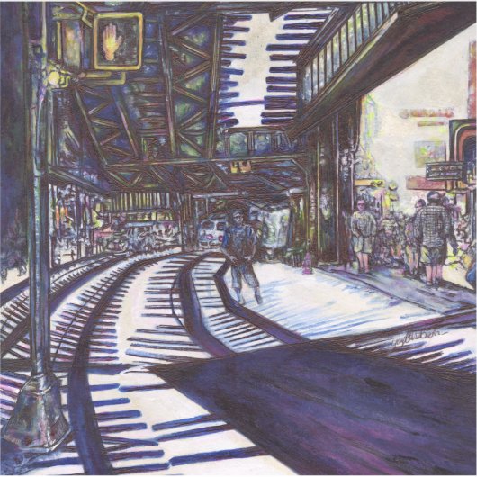 ピアノを叩く シール (正面)